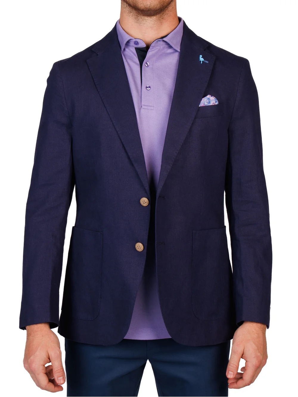 Tailorbyrd Navy Sport Coat with Lavender Accents